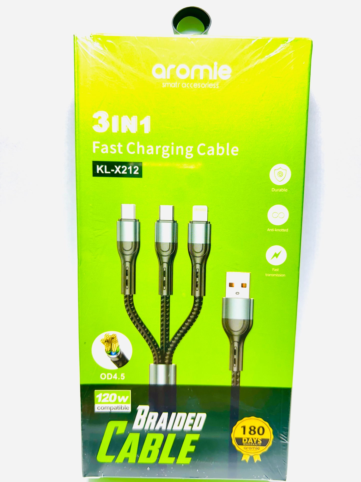 Aromie 3-in-1 Multi-Functional Fast Charging Cable 