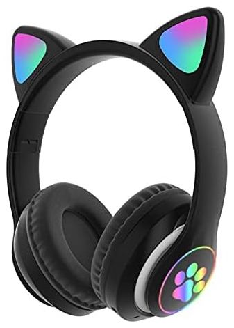 STN-28 Pro Wireless Headphones with RGB Cat Ears - Stylish & Fun Bluetooth Headset