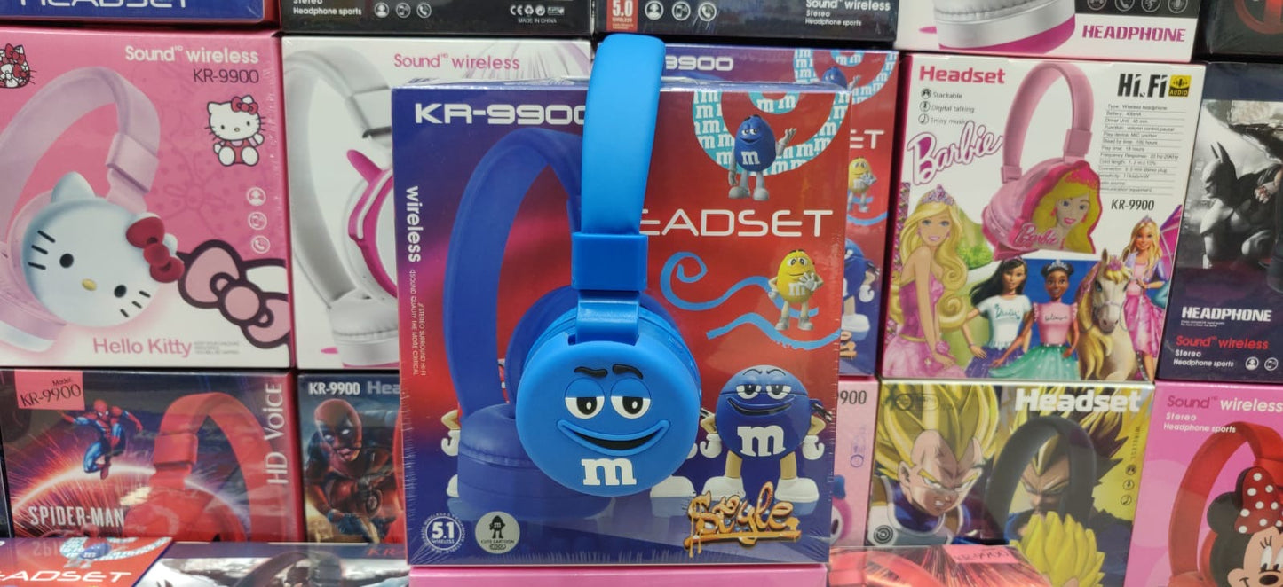 KR-9900 Cartoon Style Stereo Wireless Headphones – Fun, High-Quality Sound!