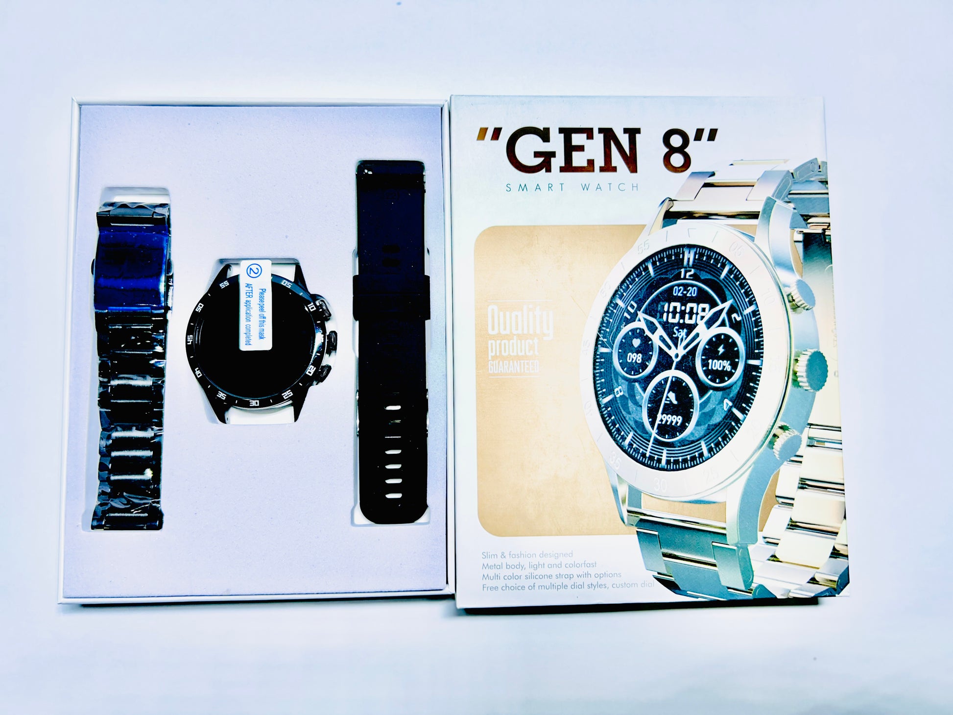 Gen 8 Smartwatch , Premium Design with Dual Strap Options Metal and Silicone