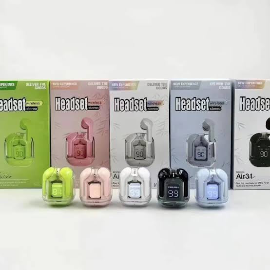 Transparent wireless Earpods with cover