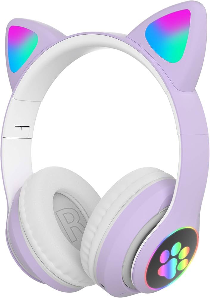 STN-28 Pro Wireless Headphones with RGB Cat Ears - Stylish & Fun Bluetooth Headset