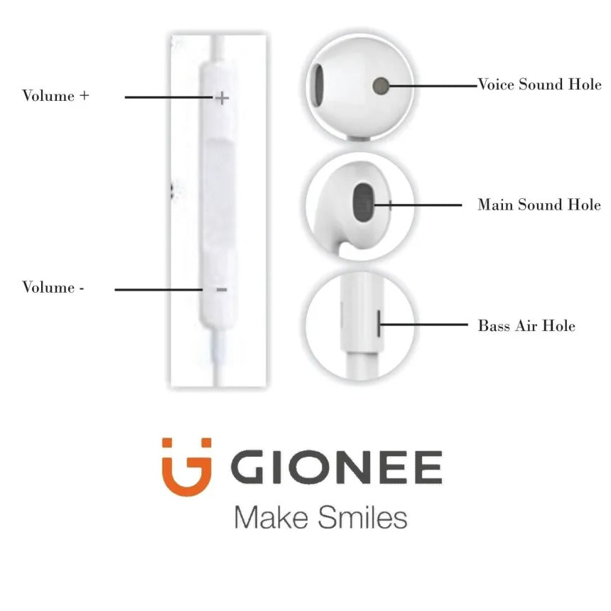 Gionee Premium Handsfree – Crystal Clear Sound & Comfort