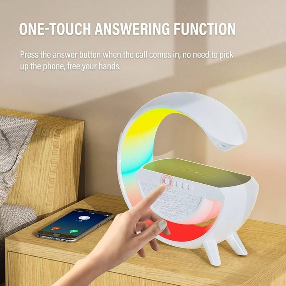 3-in-1 LED Wireless Charging Speaker with Digital Clock – Modern Smart Desk Gadget